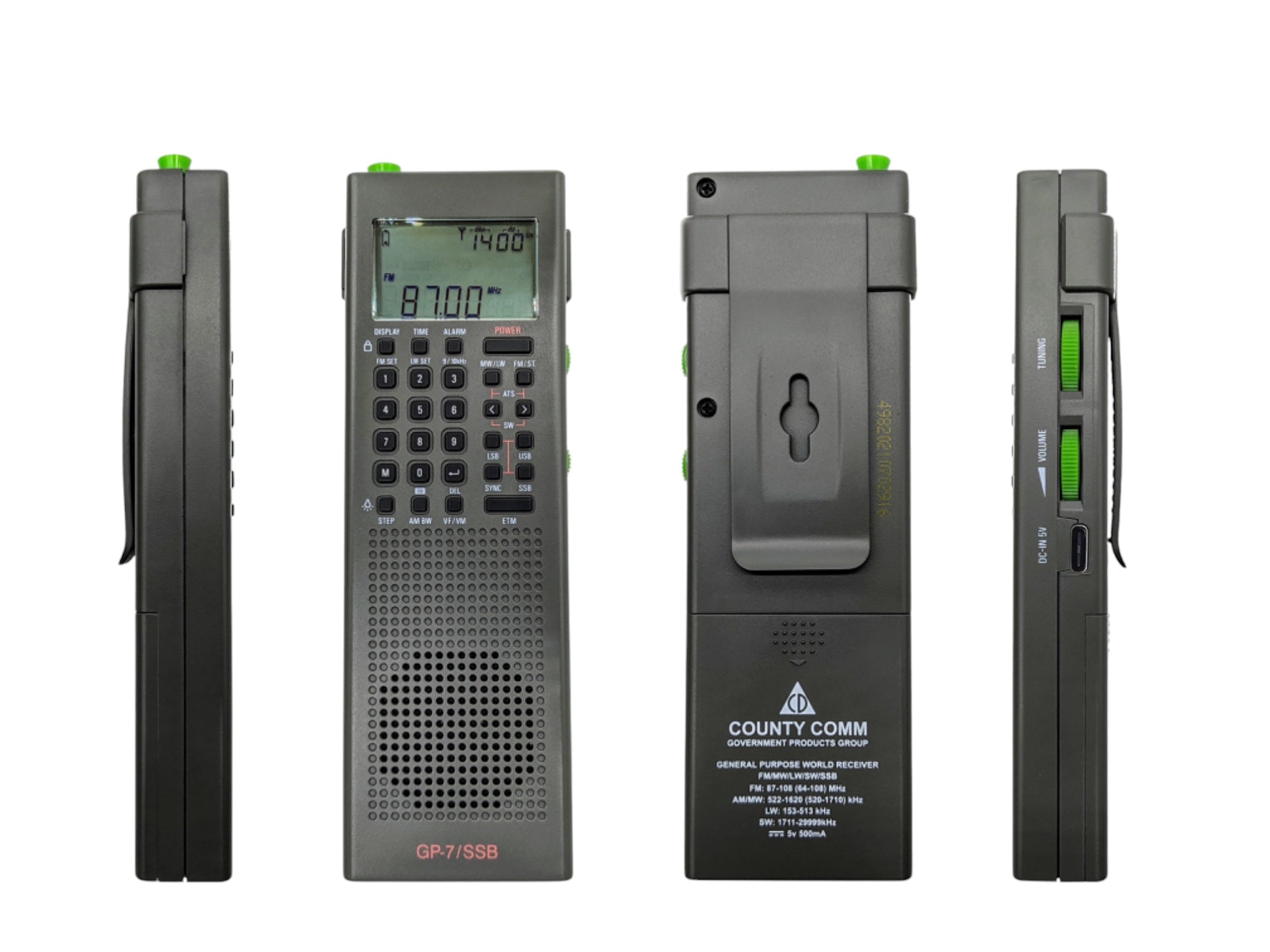 CountyComm GP-7 SSB ( GEN 5 - New For 2025  ) General Purpose Radio - Organic Gray! 🔥 New! 🔥