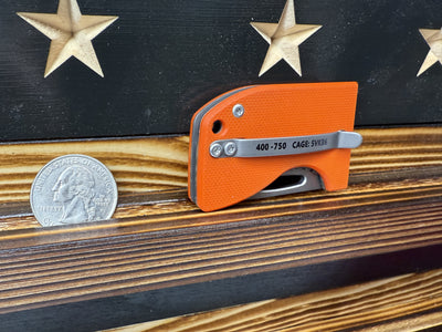 D2 Stub 2.0 Knife - Titanium Frame Lock & (( Orange G10 )) by Maratac® 🔥 New 🔥