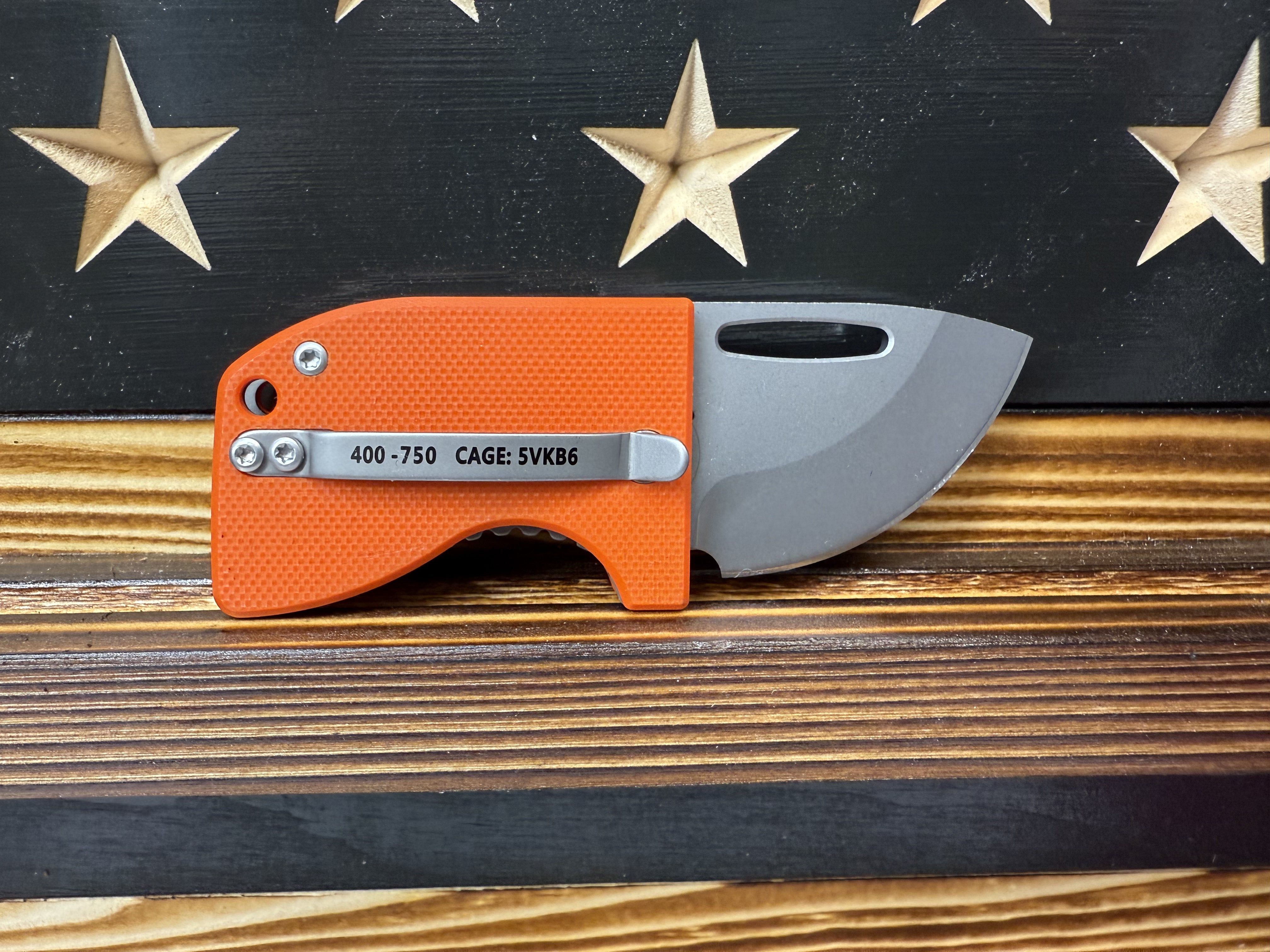 D2 Stub 2.0 Knife - Titanium Frame Lock & (( Orange G10 )) by Maratac® 🔥 New 🔥