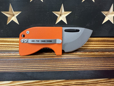 D2 Stub 2.0 Knife - Titanium Frame Lock & (( Orange G10 )) by Maratac® 🔥 New 🔥
